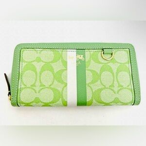 Coach Lime Green and Cream Wallet